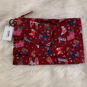 VERA BRADLEY Holiday Hounds 3 Pouch Organizer SET in Burgundy